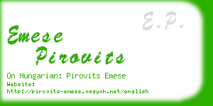 emese pirovits business card